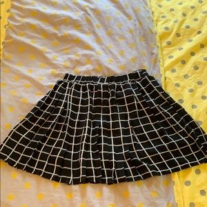 black skirt with white grid. super cute